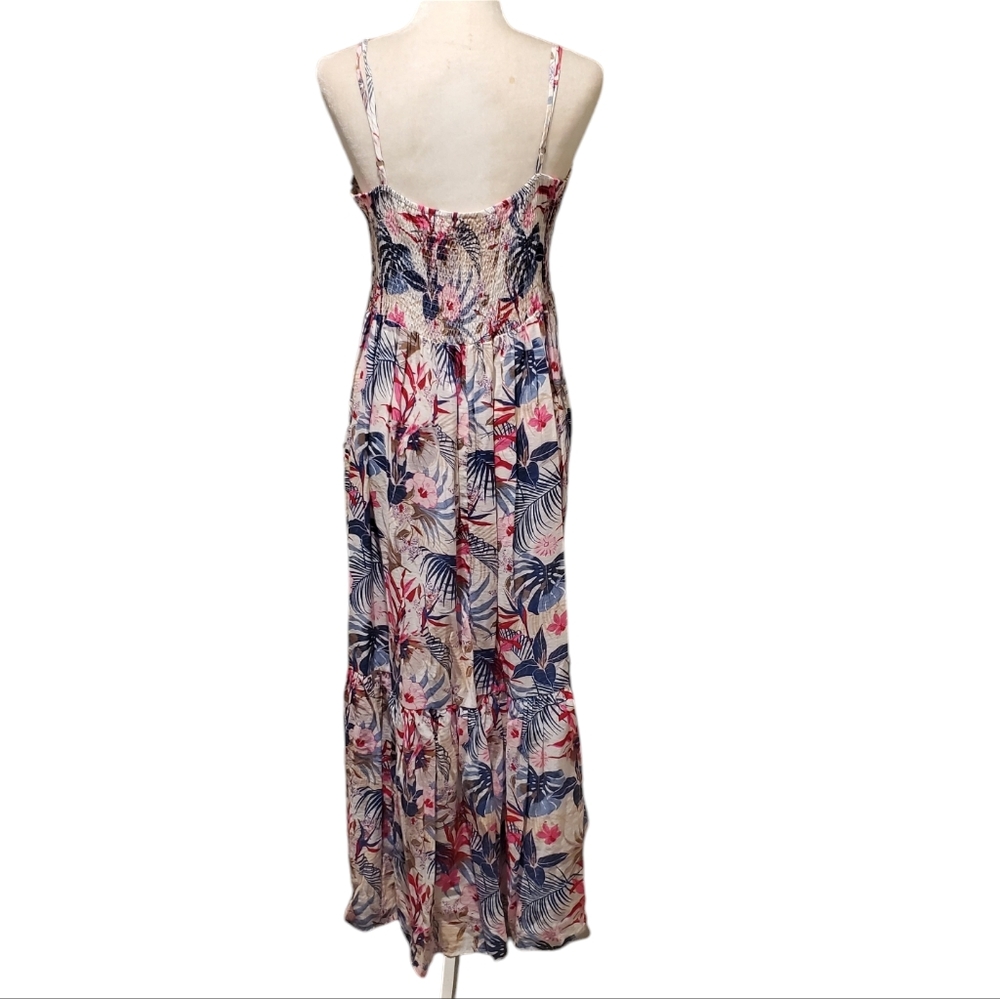 Ellison Dress Womens Size Medium Multicolor Tropical Print Ruffle Maxi Dress - Picture 5 of 11